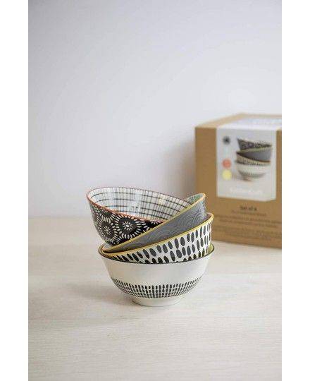 KitchenCraft Juego de cuencos para cereales cerámica15 cm, 4 piezas | Kitchen Craft | Mimocook