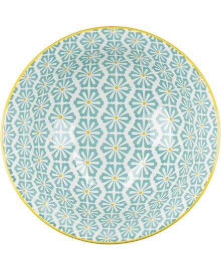 KitchenCraft Gemustertes Müslischalen-Set in Geschenkbox, Keramik, 'Monochrome' Designs, 15cm, 4 Stück | Kitchen Craft | Mimocook