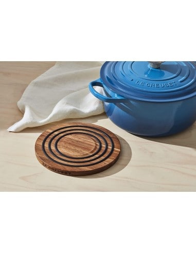 Base para tacho magnética madeira Acacia Le Creuset - Mimocook