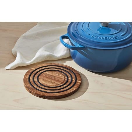 Base para tacho magnética madeira Acacia Le Creuset - Mimocook