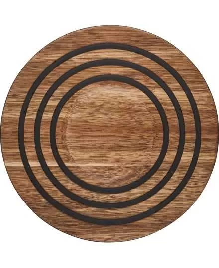 Base para tacho magnética madeira Acacia Le Creuset - Mimocook