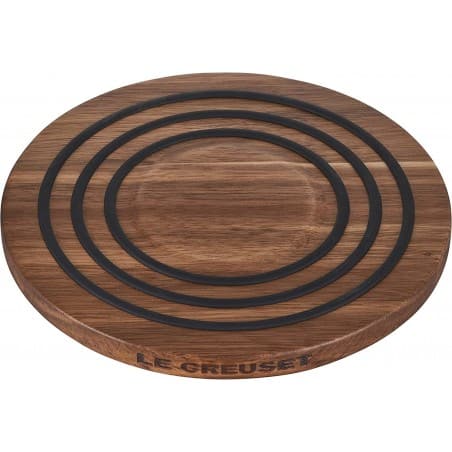 Base para tacho magnética madeira Acacia Le Creuset - Mimocook