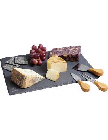 Conjunto de ardósia e facas para queijos Artesà Kitchen Craft