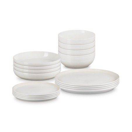 Le Creuset 16-teiliges Coupe-Tafelservice aus Steinzeug Meringue | Le Creuset | Mimocook