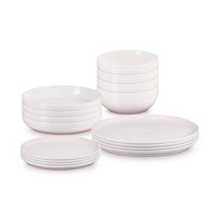 Set de 16 peças de serviço de mesa Coupe Shell Pink grés Le Creuset | Le Creuset | Mimocook