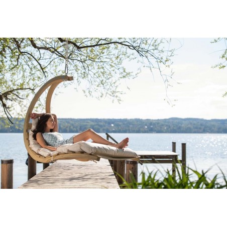 Cadeirão suspenso Swing Lounger creme Amazonas - Mimocook