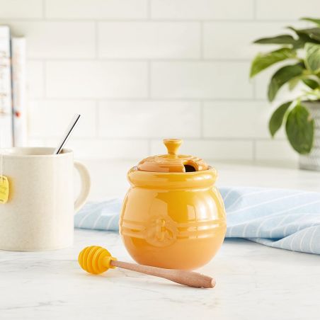 Le Creuset Stoneware Honey Pot with Silicone Dipper