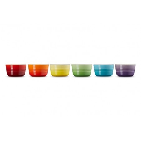 Set 6 mini ramekins Arco-íris em cerâmica de grés Le Creuset - Mimocook