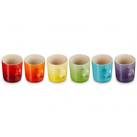 Set 6 chávenas 350ml Arco-íris em cerâmica de grés Le Creuset - Mimocook