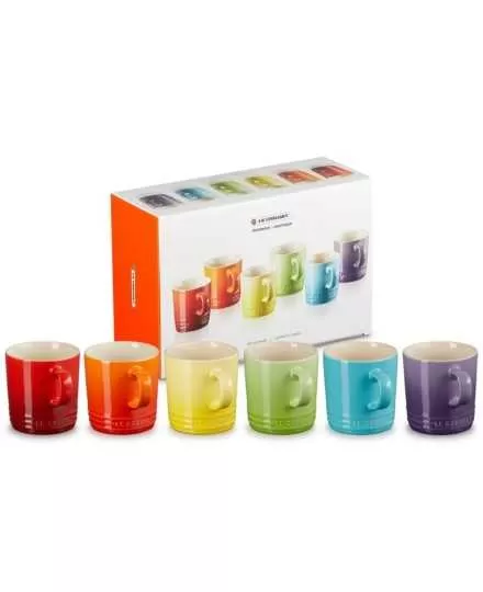 Set 6 chávenas 350ml Arco-íris em cerâmica de grés Le Creuset - Mimocook