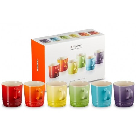 Set 6 chávenas 350ml Arco-íris em cerâmica de grés Le Creuset - Mimocook