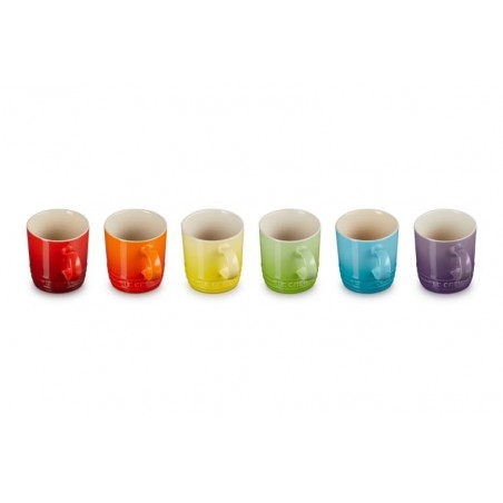 Set 6 chávenas expresso 100ml Arco-íris em cerâmica de grés Le Creuset - Mimocook