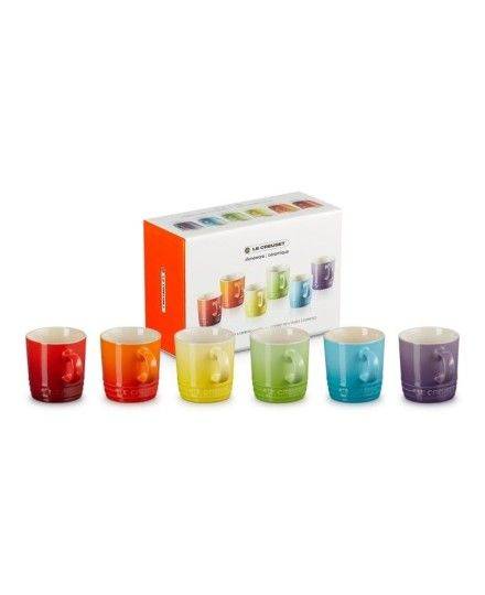 Le Creuset Stoneware Rainbow Set of 6 Espresso Mugs | Le Creuset | Mimocook