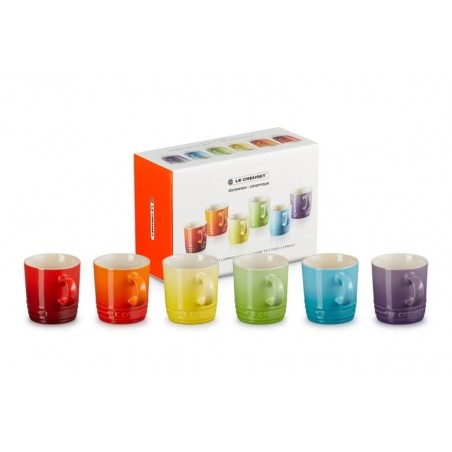 Set 6 chávenas expresso 100ml Arco-íris em cerâmica de grés Le Creuset - Mimocook