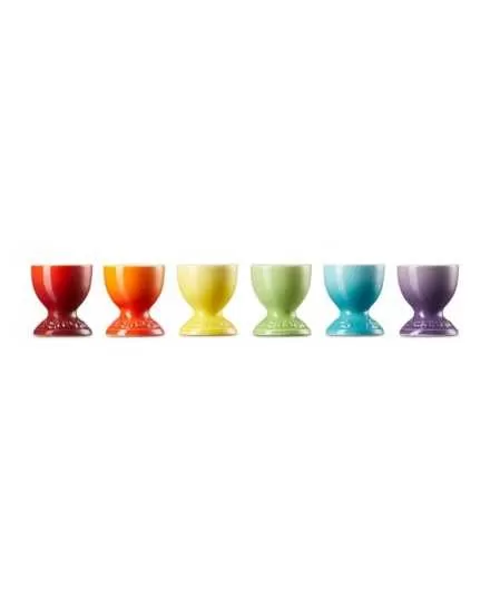 Set 6 suportes de ovos Arco-íris em cerâmica de grés Le Creuset - Mimocook