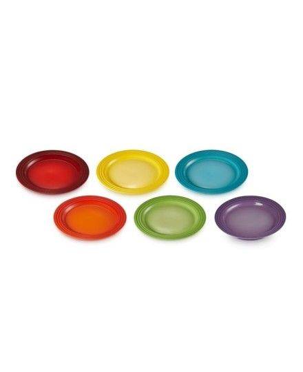 Set 6 pratos pequenos Arco-íris em cerâmica de grés Le Creuset - Mimocook