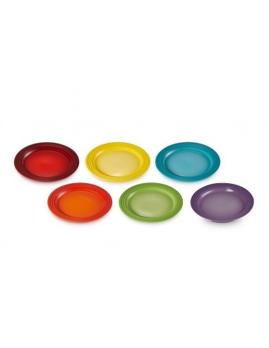 Set 6 pratos pequenos Arco-íris em cerâmica de grés Le Creuset - Mimocook