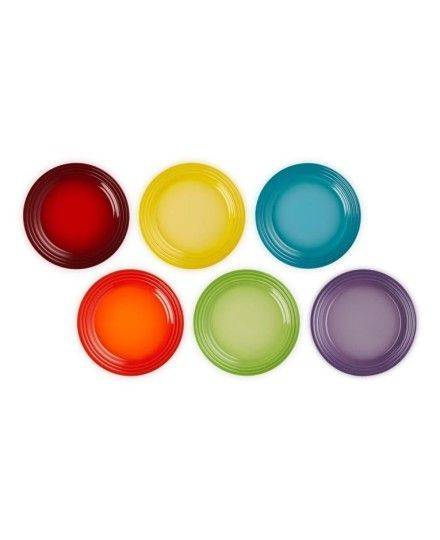 Le Creuset 6er-Set Frühstücksteller Rainbow III aus Steinzeug | Le Creuset | Mimocook