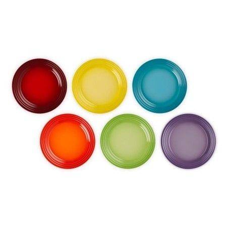 Set 6 pratos pequenos Arco-íris em cerâmica de grés Le Creuset - Mimocook