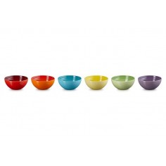 Set 6 Tigelas Aperitivos Arco-Íris em Cerâmica de Grés Le Creuset - Mimocook