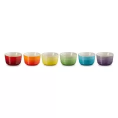 Set 6 mini ramekins Arco-íris em cerâmica de grés Le Creuset - Mimocook