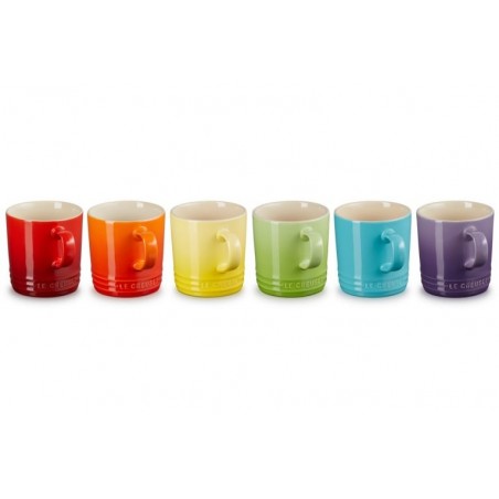 Set 6 chávenas 350ml Arco-íris em cerâmica de grés Le Creuset - Mimocook