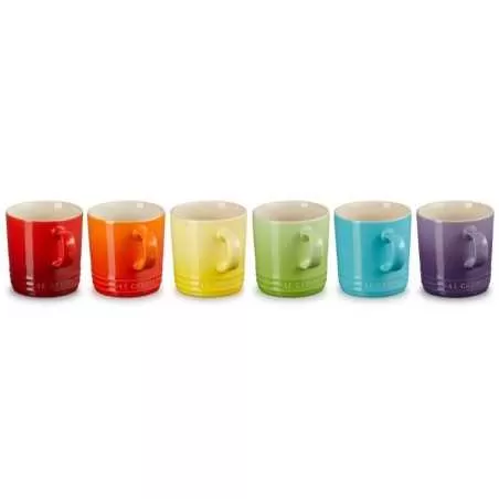 Set 6 chávenas 350ml Arco-íris em cerâmica de grés Le Creuset - Mimocook