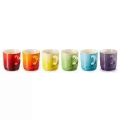 Set de 6 tazas Cappuccino Arcoíris de cerámica de gres Le Creuset