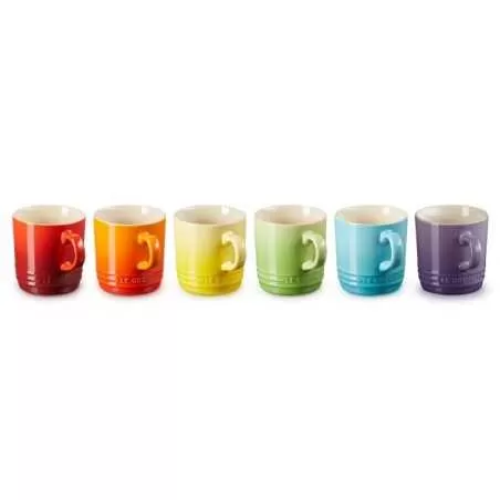 Set 6 chávenas de cappuccino 200ml Arco-íris em cerâmica de grés Le Creuset