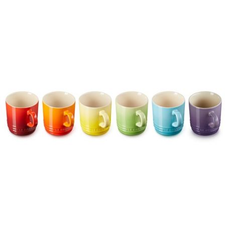 Set de 6 tazas Cappuccino Arcoíris de cerámica de gres Le Creuset