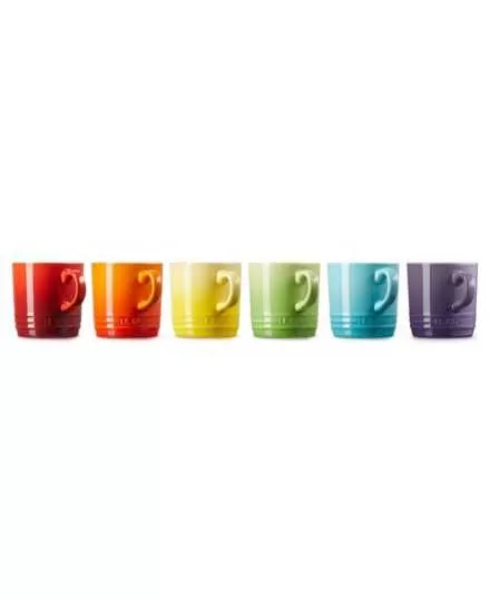 Set de 6 tazas Cappuccino Arcoíris de cerámica de gres Le Creuset