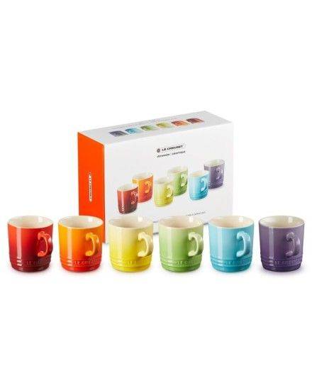 Le Creuset 6er-Set Cappuccino-Becher Regenbogen | Le Creuset | Mimocook
