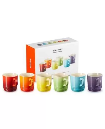 Set de 6 tazas Cappuccino Arcoíris de cerámica de gres Le Creuset