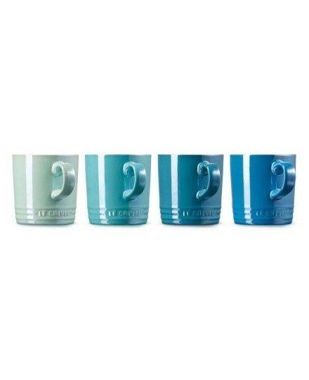 Le Creuset 4er-Set Becher Metallics Blau-Grün aus Steinzeug | Le Creuset | Mimocook