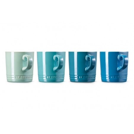 Set 4 chávenas Mettalics tons azul em cerâmica de grés Le Creuset - Mimocook