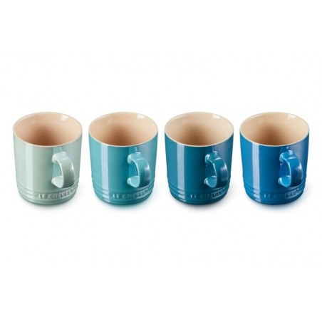 Set 4 chávenas Mettalics tons azul em cerâmica de grés Le Creuset - Mimocook