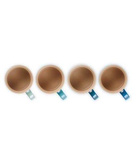 Le Creuset Stoneware Metallics Set of 4 Mugs Blue | Le Creuset | Mimocook