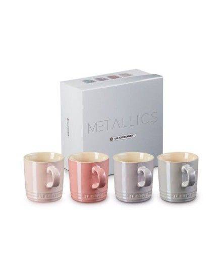 Le Creuset Stoneware Metallics Set of 4 Mugs Pastel | Le Creuset | Mimocook