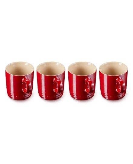 Le Creuset Stoneware Metallics Set of 4 Mugs Cerise | Le Creuset | Mimocook