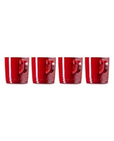 Le Creuset Stoneware Metallics Set of 4 Mugs Cerise | Le Creuset | Mimocook