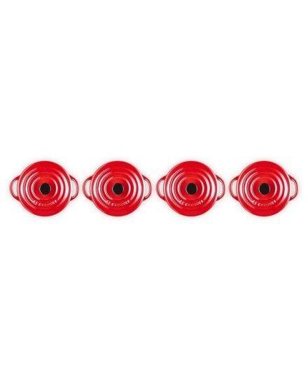 Set de 4 mini cocottes Metallics Cereza de cerámica de gres Le Creuset | Le Creuset | Mimocook
