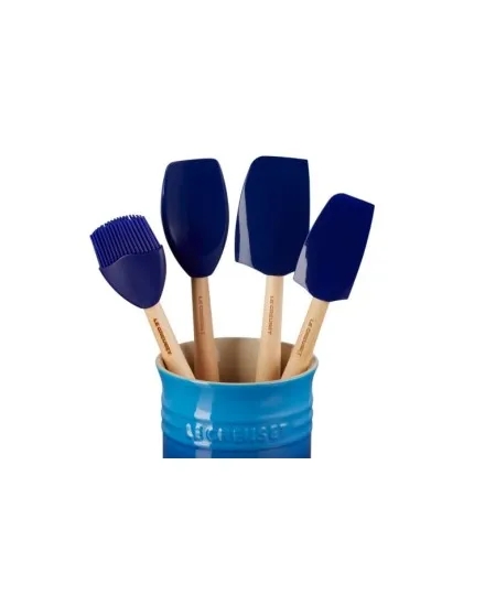 Set de 4 espátulas y bote para espátulas de cerámica de gres Le Creuser