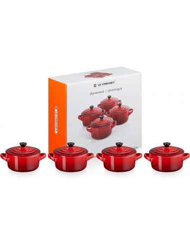 Le Creuset Steingut-Set mit 4 Petite-Kasserollen