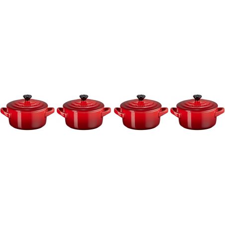 Le Creuset Steingut-Set mit 4 Petite-Kasserollen