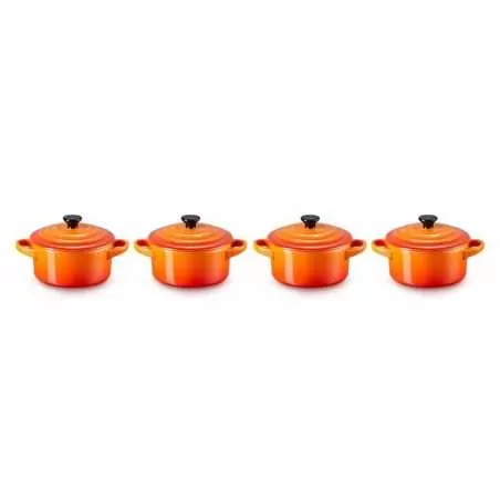 Set de 4 mini cocottes de cerámica de gres Le Creuset