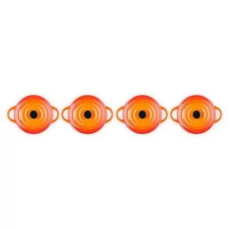 Set de 4 mini cocottes de cerámica de gres Le Creuset