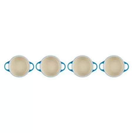 Set de 4 mini cocottes de cerámica de gres Le Creuset