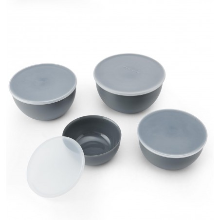 KitchenAid 4pc Meal Prep Bowls Set with Lids - Charcoal Grey
