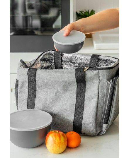 KitchenAid 4pc Meal Prep Bowls Set con Tapas - Gris Carbón | KitchenAid | Mimocook