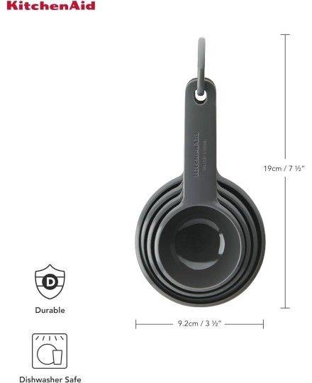 KitchenAid - Ensemble de 4 tasses à mesurer - Gris anthracite | KitchenAid | Mimocook